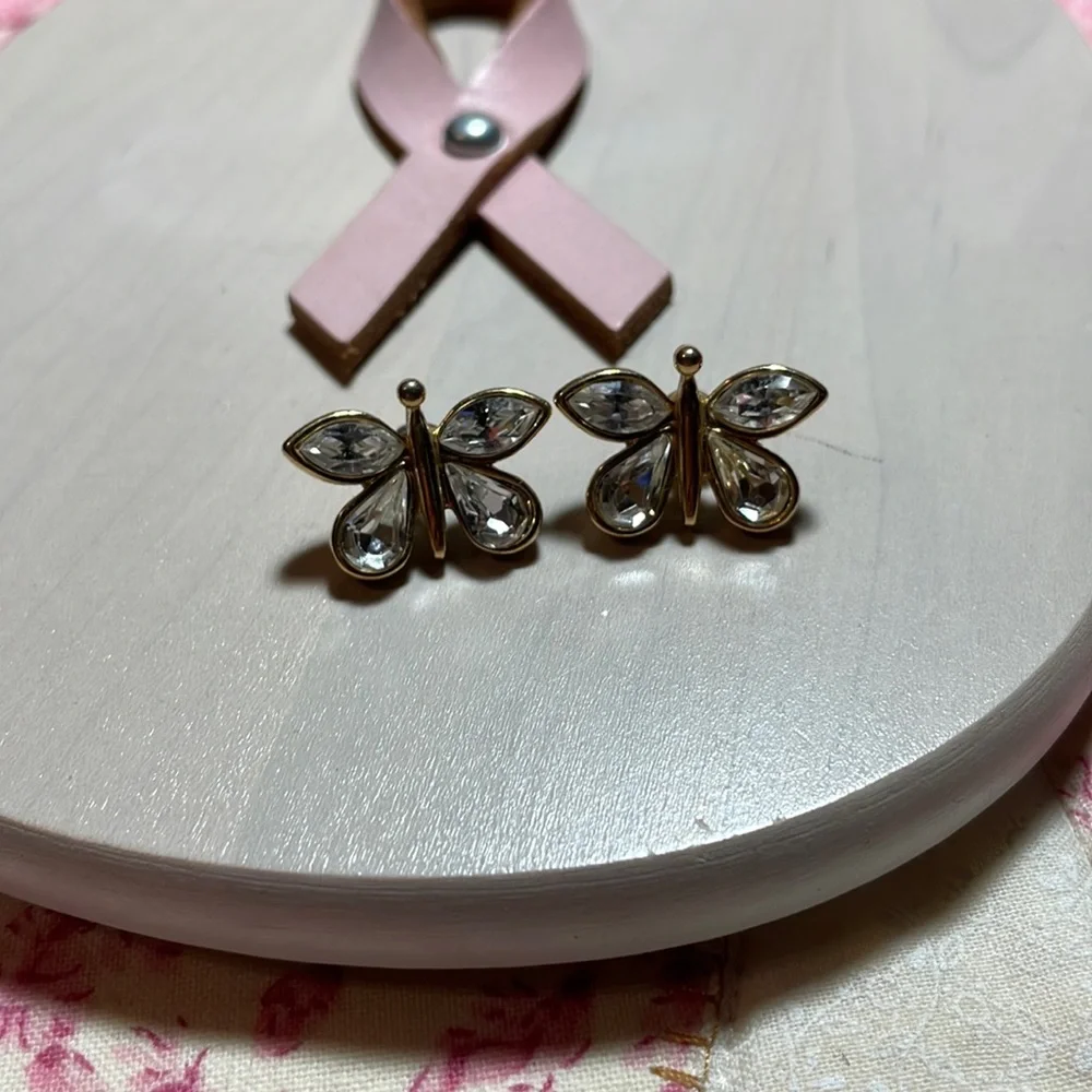 Trifari Butterfly Earrings Vintage Costume Jewelry